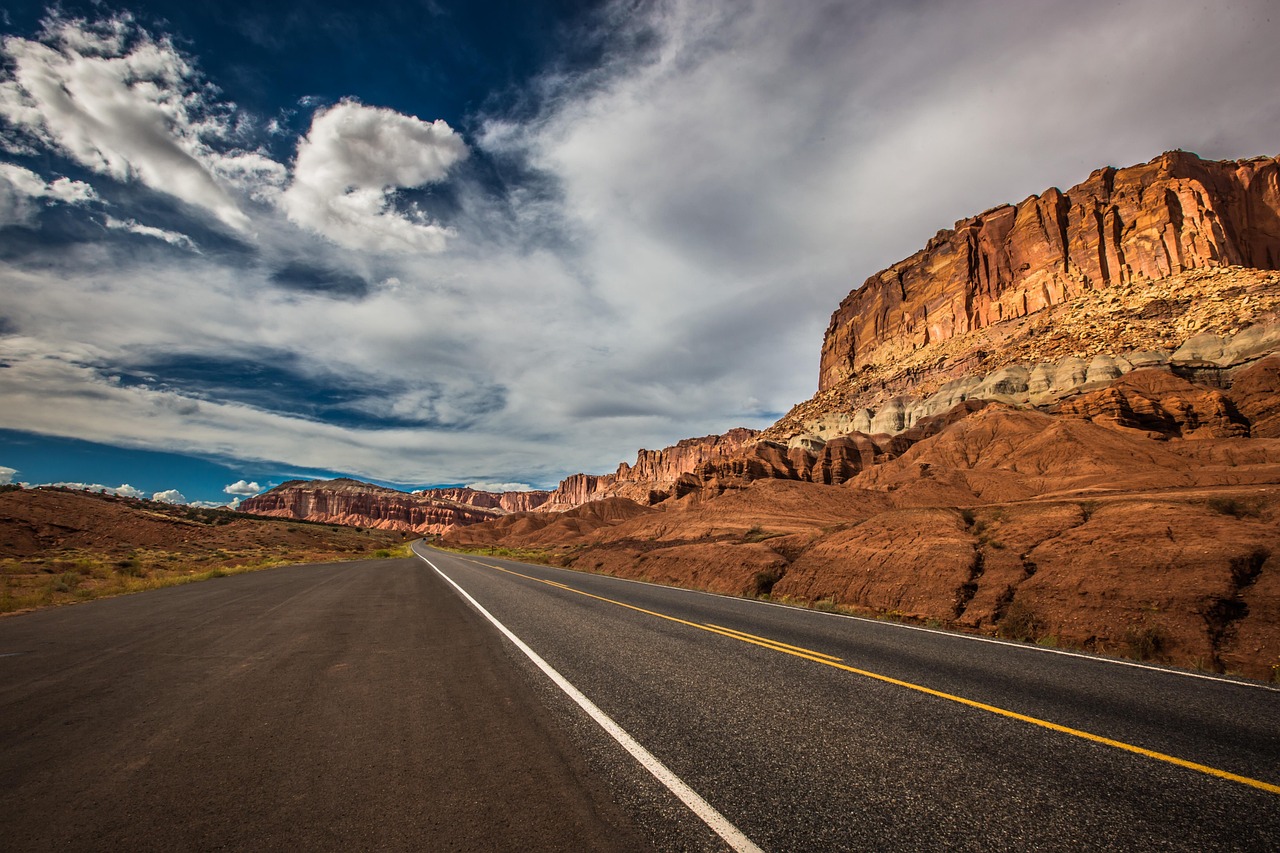 Road, utah, rocks, wanderlust, travel, scenery, road trip, trip, clouds, usa, nature, landscape, america, park, red, scenic, sky, desert, stone, sandstone, tourism, mountain, national, canyon, southwe