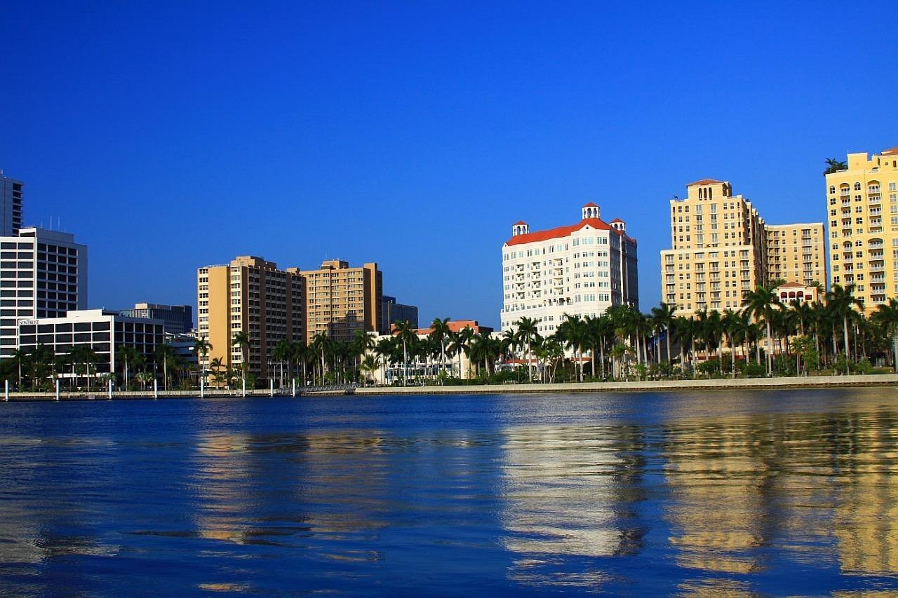 Palm, beach, nature, florida, skyline, building, architecture, sky, tree, water