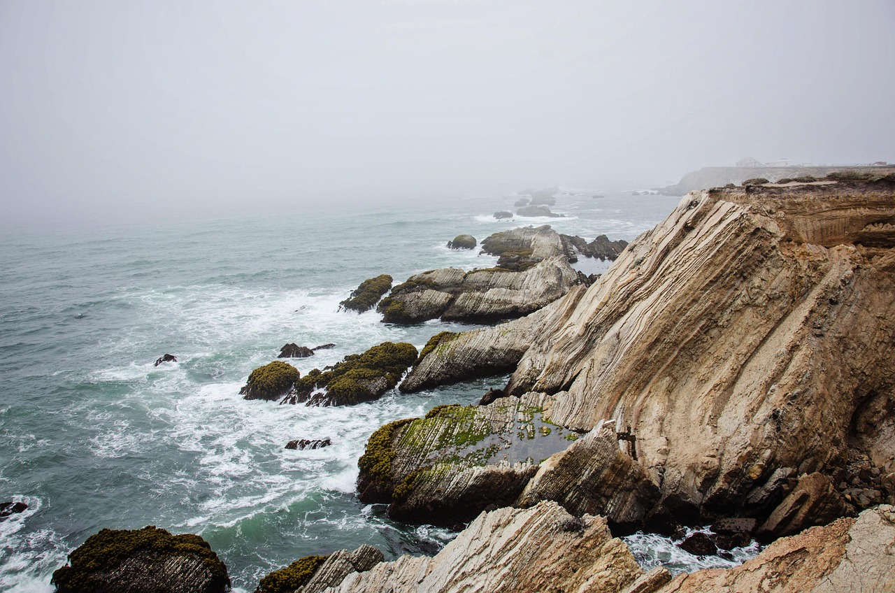 Ocean, sea, fog, rocks, nature, california, coast, water, landscape, california, california, california, california, california