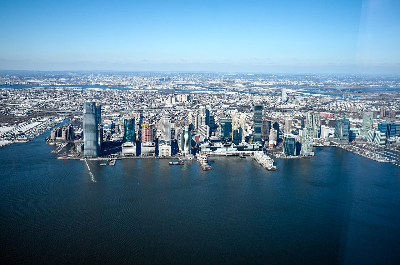 City, skyline, urban landscape, waters, architecture, travel, panorama, port, skyscraper, heaven, sea, panoramic image, urban, nature, on the water, horizontal, bay, city center, usa, new jersey, aeri