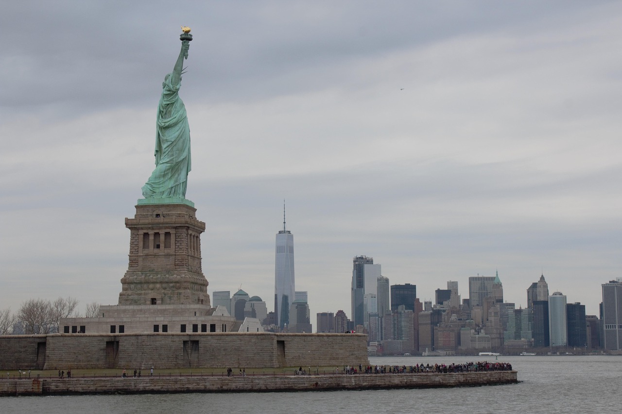 Architecture, city, travel, building, sky, cityscape, landmark, nature, tourism, urban, skyline, landscape, downtown, business, metropolis, new york, statue of liberty, gray news, gray new