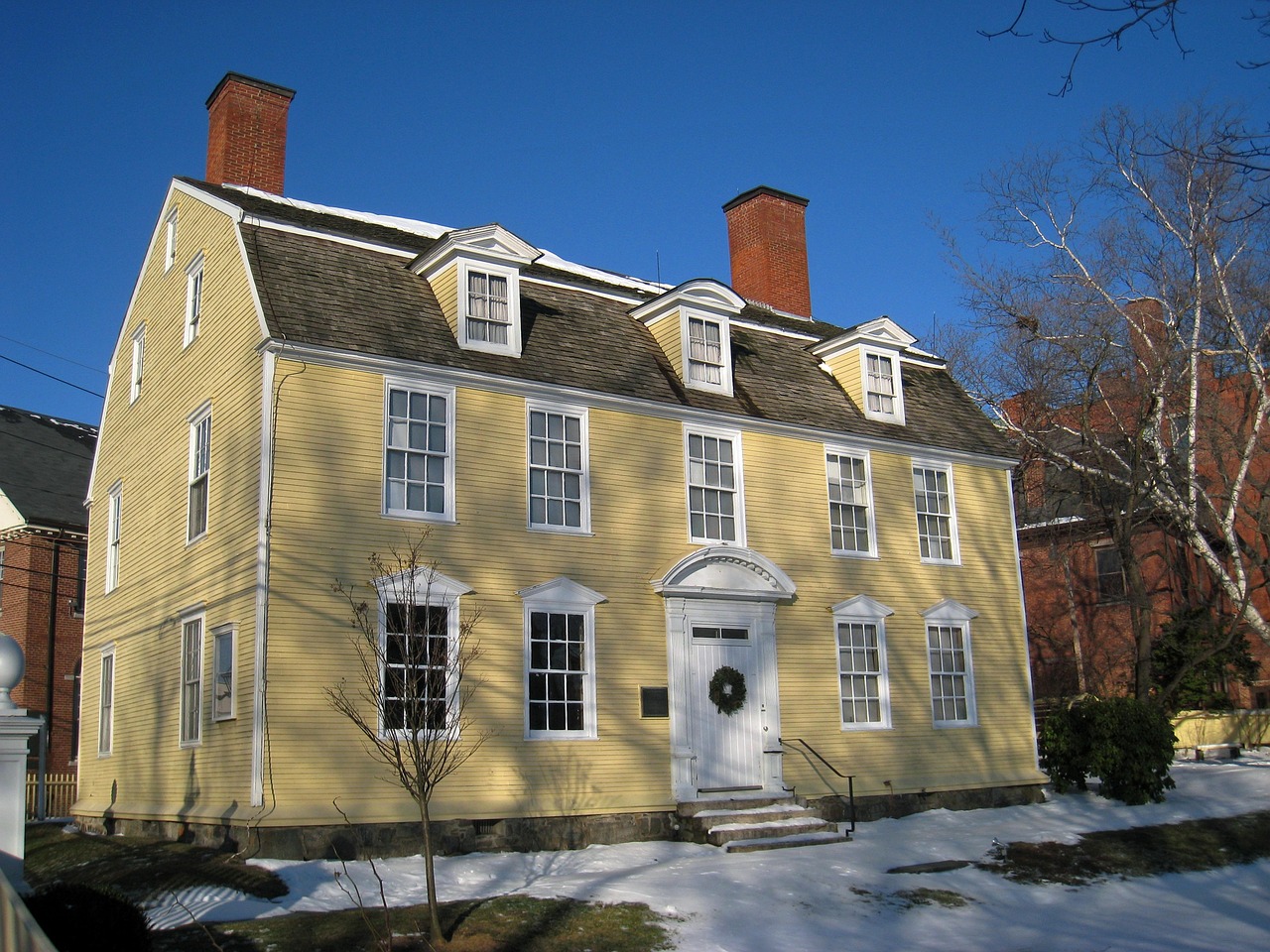 John paul jones house, architecture, portsmouth, new hampshire, house, home, old, historical, landmark, destinations, beautiful, nature, winter, snow