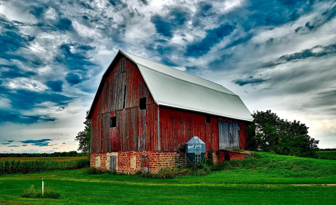 Barn, sky, clouds, sunset, landscape, nature, outdoors, farm, country, rural, old, corn, fields, agriculture, hdr, wisconsin, barn, barn, barn, barn, barn
