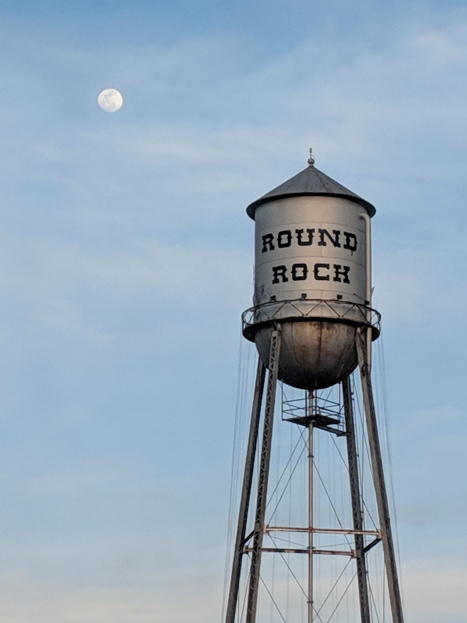 Water tower, moon, texas, dusk, blue moon, water tower, water tower, water tower, water tower, water tower, texas, texas, United States, Texas, Round Rock
