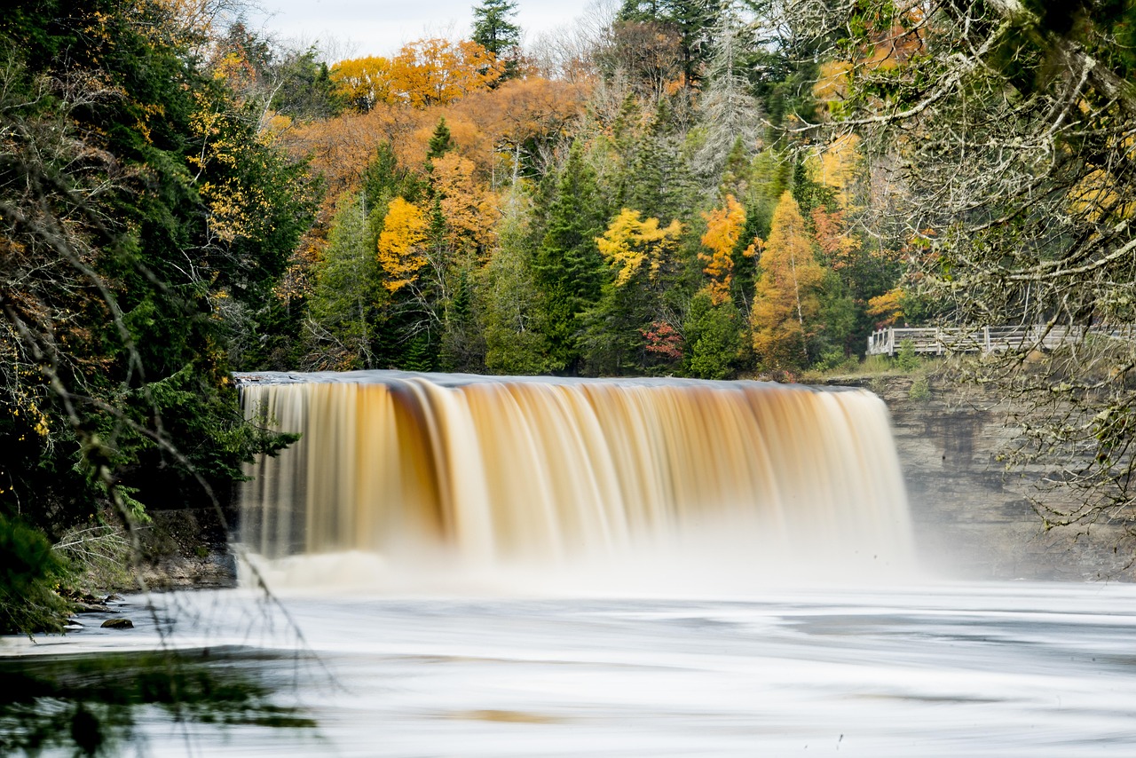 Tahquamenon falls, waterfall, scenic, michigan, nature, landscape, water, outdoors, stream, waterfalls, river, natural, environment, wet, flowing, outdoor, scenery, wilderness, forest, falls, tahquame