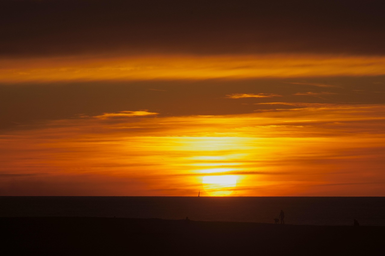Sunset, air, sea, sunlight, landscape, evening, twilight, silhouette, horizon, autumn, ocean, oostende, beach, nature, clouds, seascape, sand, sandy beach, coast, coastline, skyline, cloudscape, after