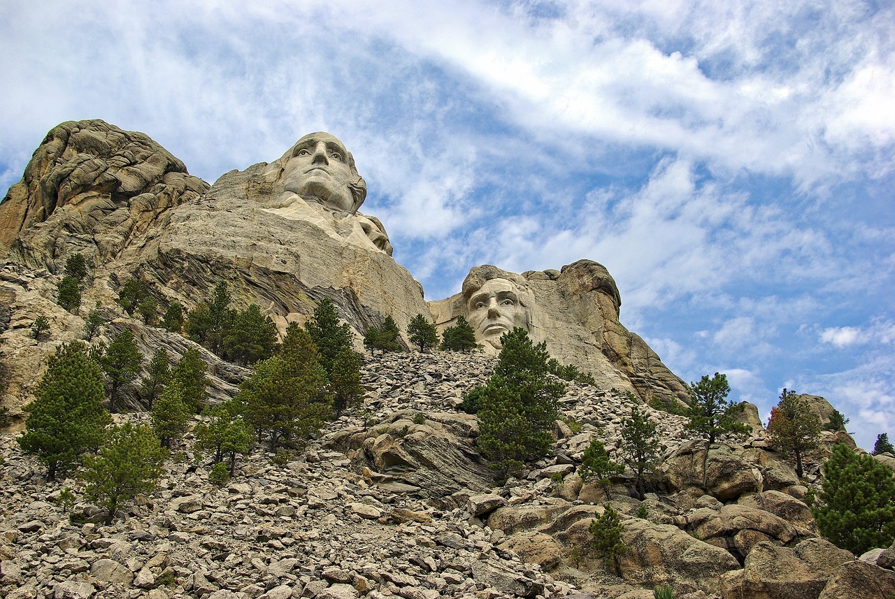 Washington and lincoln on rushmore, rushmore, lincoln, washington, usa, monument, memorial, sculpture, landmark, presidents, president, national, mountain, landscape, history, nature, travel, park, am