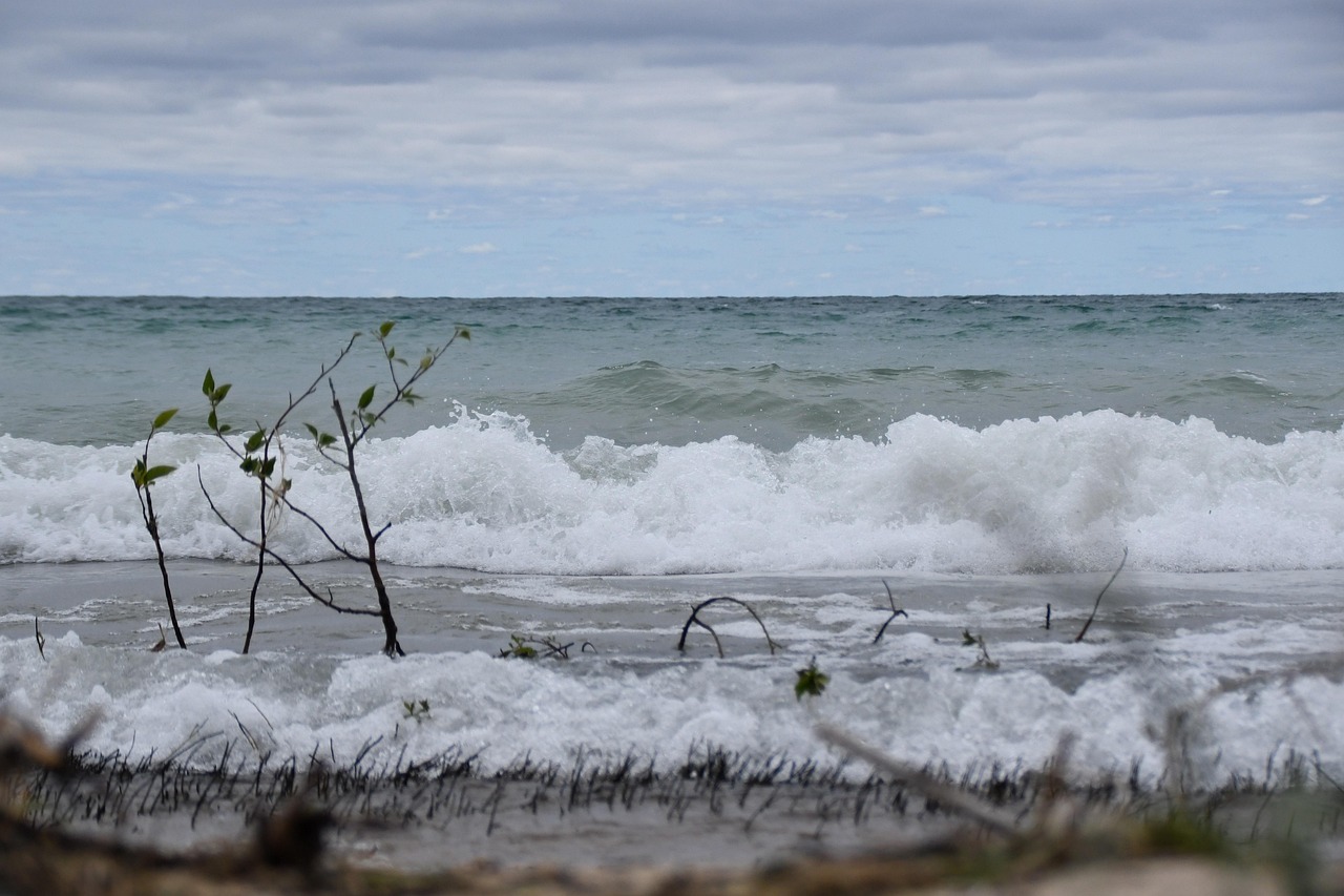 Lake michigan, water, michigan, lake, nature, clouds, summer, landscape, travel, beach, outdoors