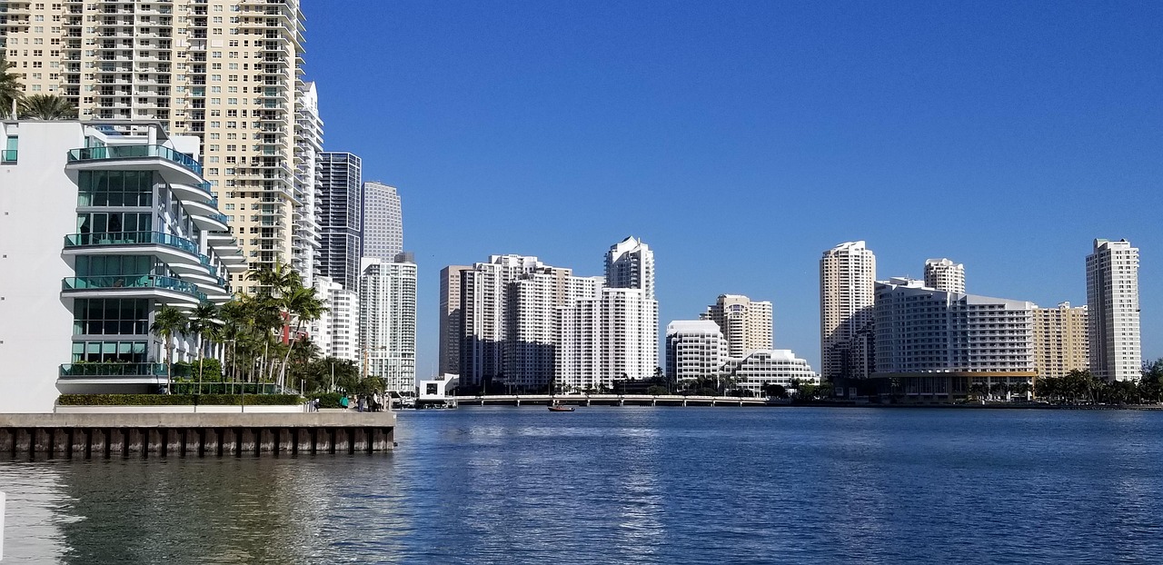 Brickell, miami, florida, bay, waterfront, biscayne, skyline, sunset, nature, water, sea, ocean, sky, downtown, sunrise, city, blue sunrise