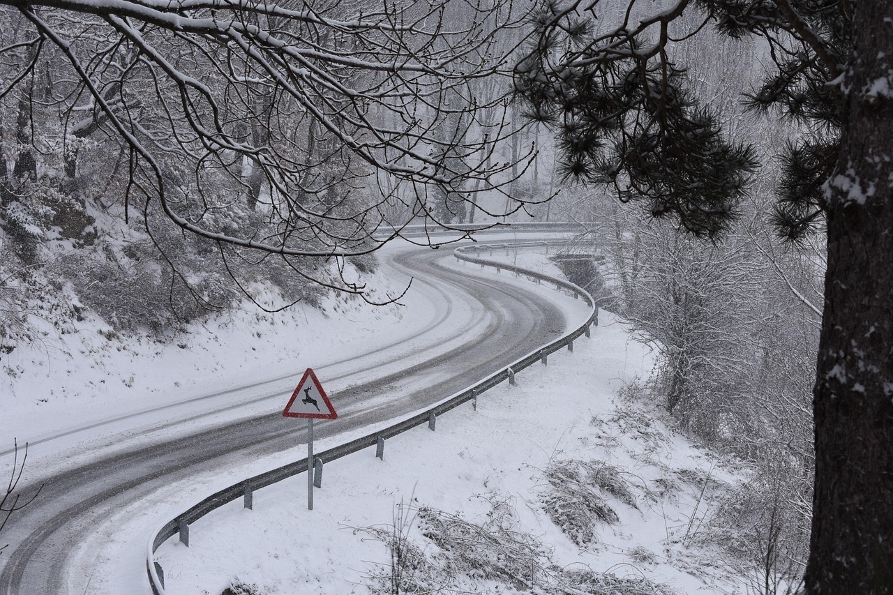 Highway, landscape, snow, nature, asphalt, nevada