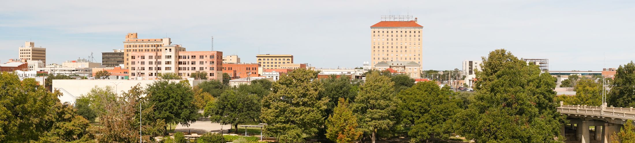 San Angelo riverfront and downtown