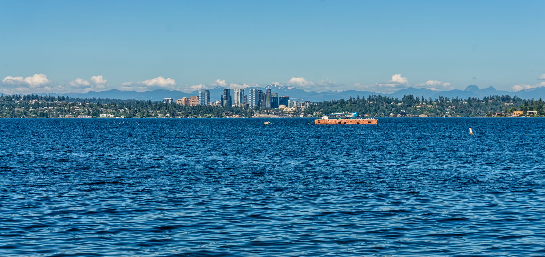 Bellevue Washington skyline across Lake Washington
