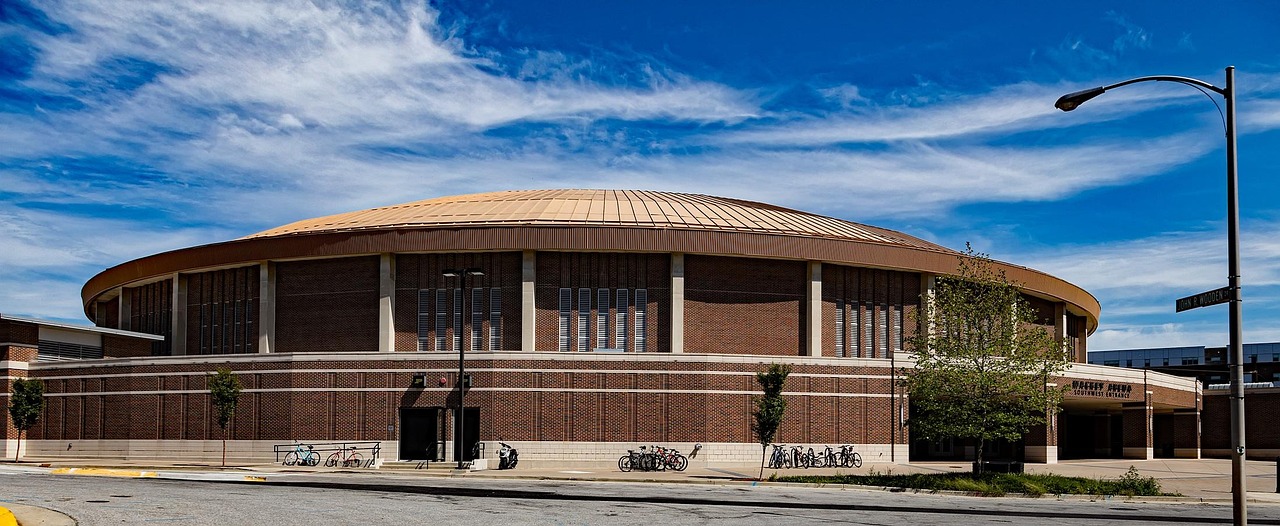 Mackey arena, building, architecture, purdue university, campus, west lafayette, indiana, sports, basketball, hdr, landmark, historic, school, universities, colleges, panorama, blue school, blue baske