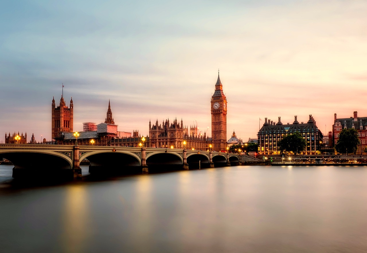 Big ben, bridge, city, sunrise, river, palace of westminster, buildings, skyline, tower, landmarks, historic, historical, downtown, parliament, tourist attractions, attractions, tourism, westminster,