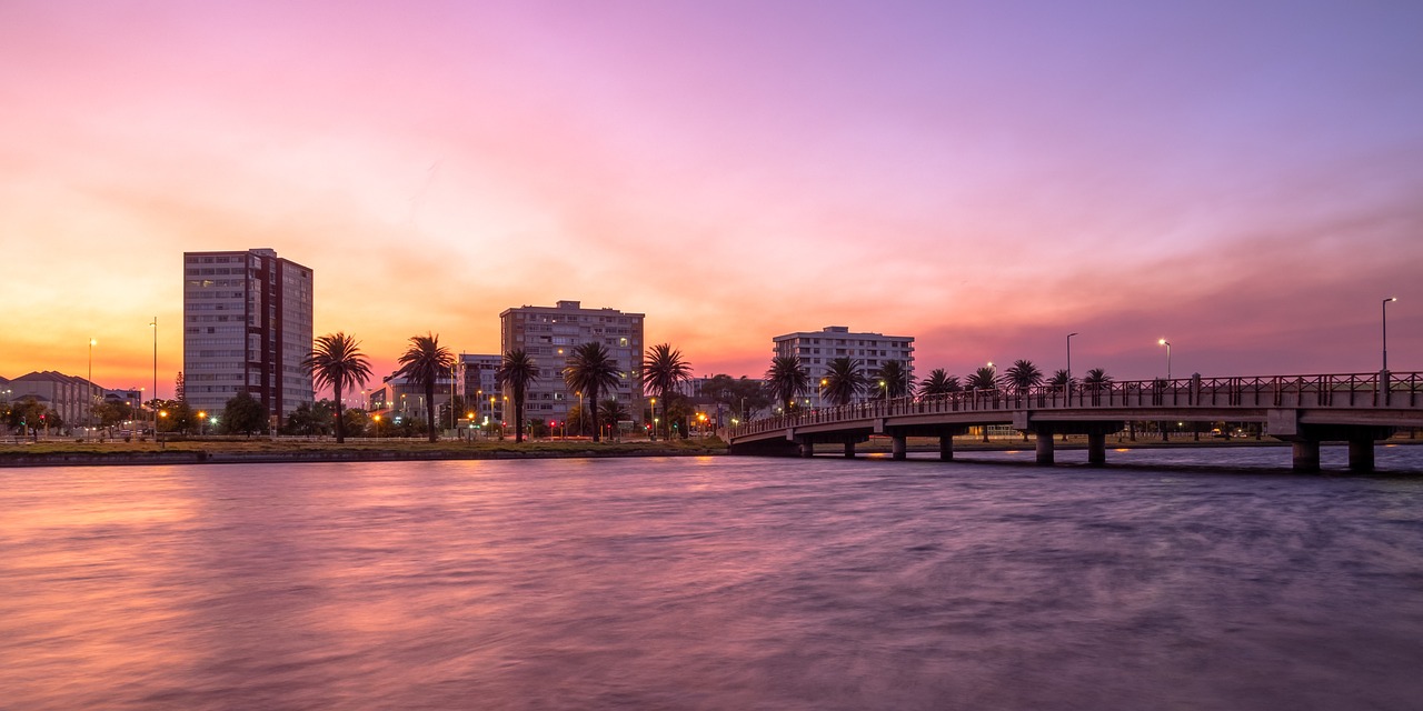 Architecture, bridge, night sky, building, buildings, cape town, city, cityscape, downtown, dusk, milnerton, new, nature, night, panorama, river, sky, skyline, skyscraper, south africa, sunset, travel