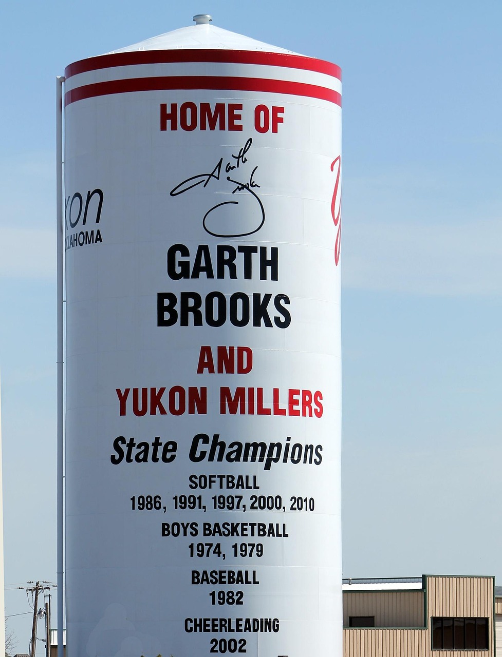 Tower, storage, water, supply, landmark, nature, yukon, oklahoma, garth brooks